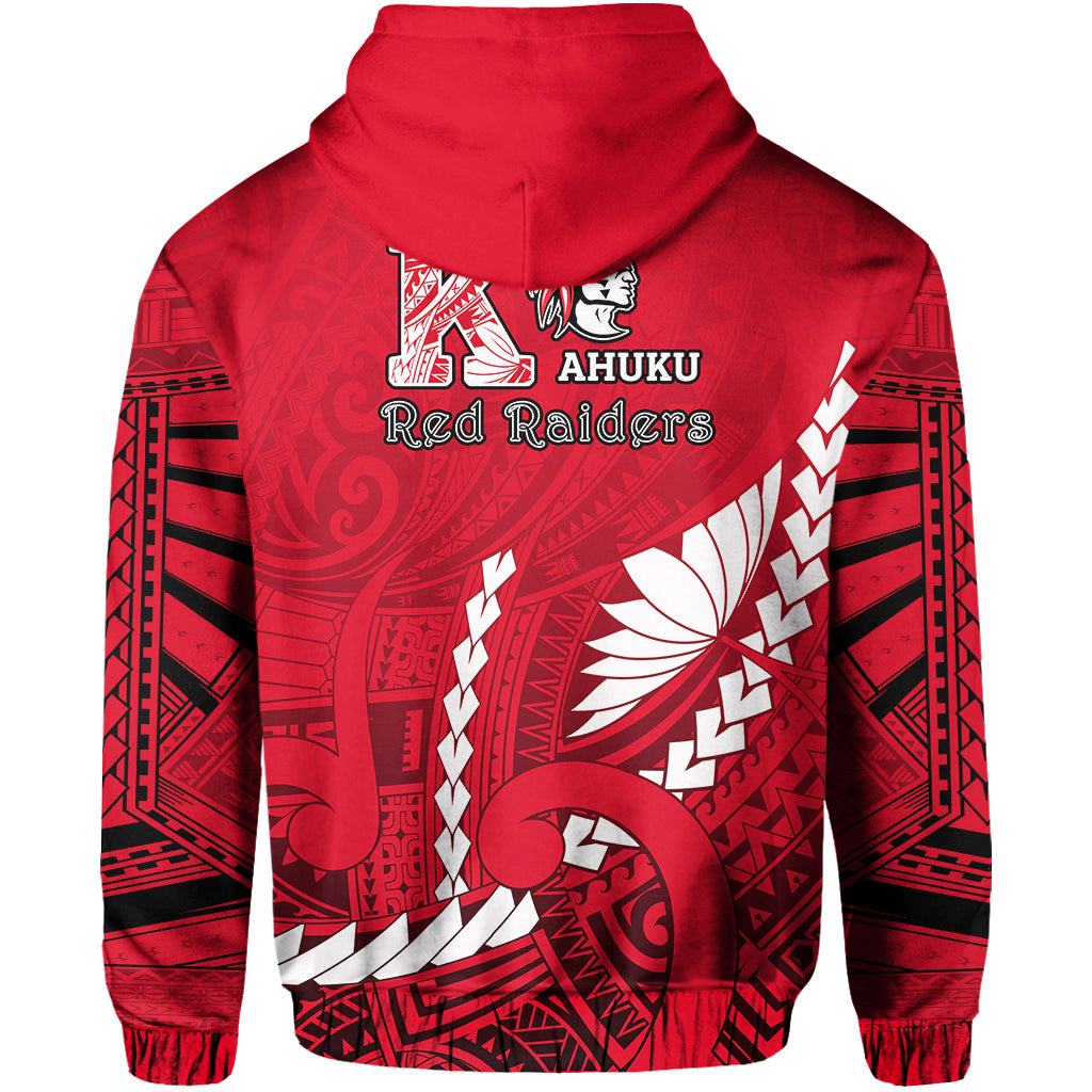 Kahuku Shool Zip Hoodie Enthusiasm Red Raiders LT13 - Polynesian Pride