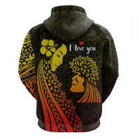 Custom Polynesian Valentine Couple Hoodie I LOVE YOU Hibiscus Style Special LT13 - Polynesian Pride