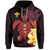 Hawaii Turtle Hoodie Hawaiian Flowers Version Red Elegant LT13 Unisex Red - Polynesian Pride