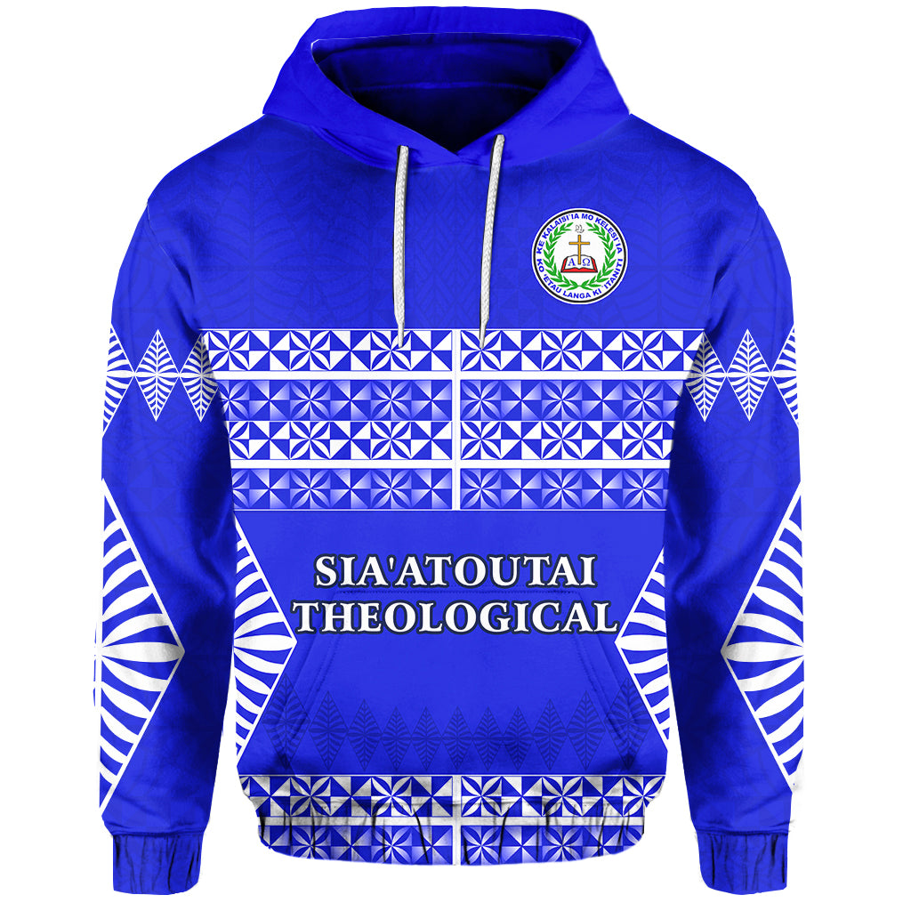 Siaatoutai Theological College Hoodie Tonga Pattern LT13 Unisex Blue - Polynesian Pride