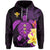 Hawaii Turtle Hoodie Hawaiian Flowers Version Purple Elegant LT13 Unisex Purple - Polynesian Pride