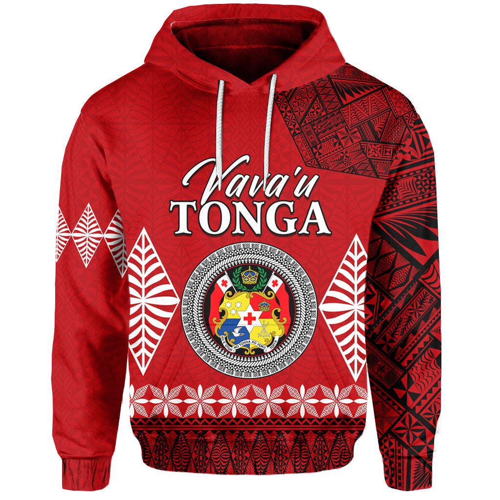 Vava u Tonga Hoodie Tongan Ngatu LT13 Unisex Red - Polynesian Pride