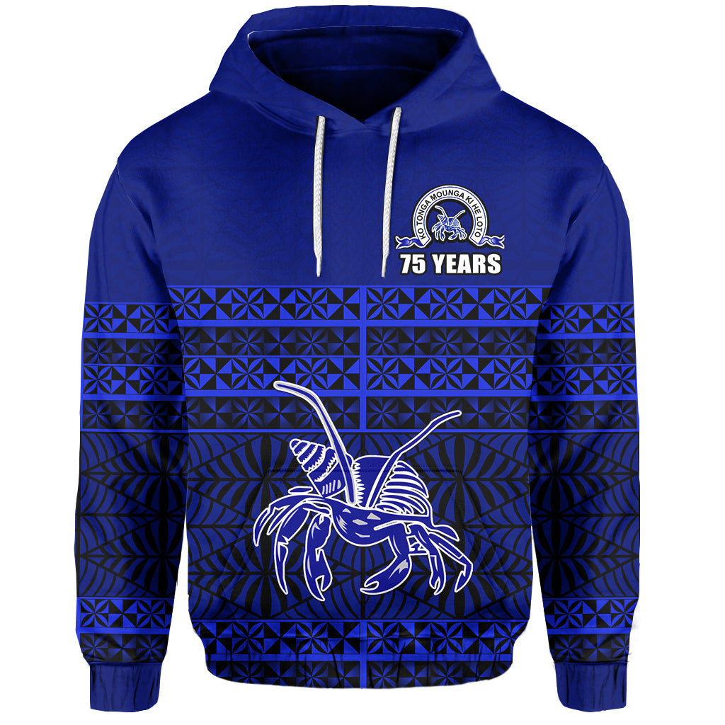 Taufaahau Pilolevu Hoodie 75 Years Diamond Jubilee LT13 Unisex Blue - Polynesian Pride