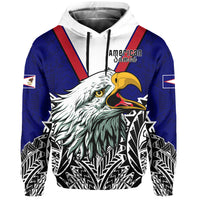 Custom American Samoa Hoodie Bald Eagle Mix Polynesian LT13 - Polynesian Pride