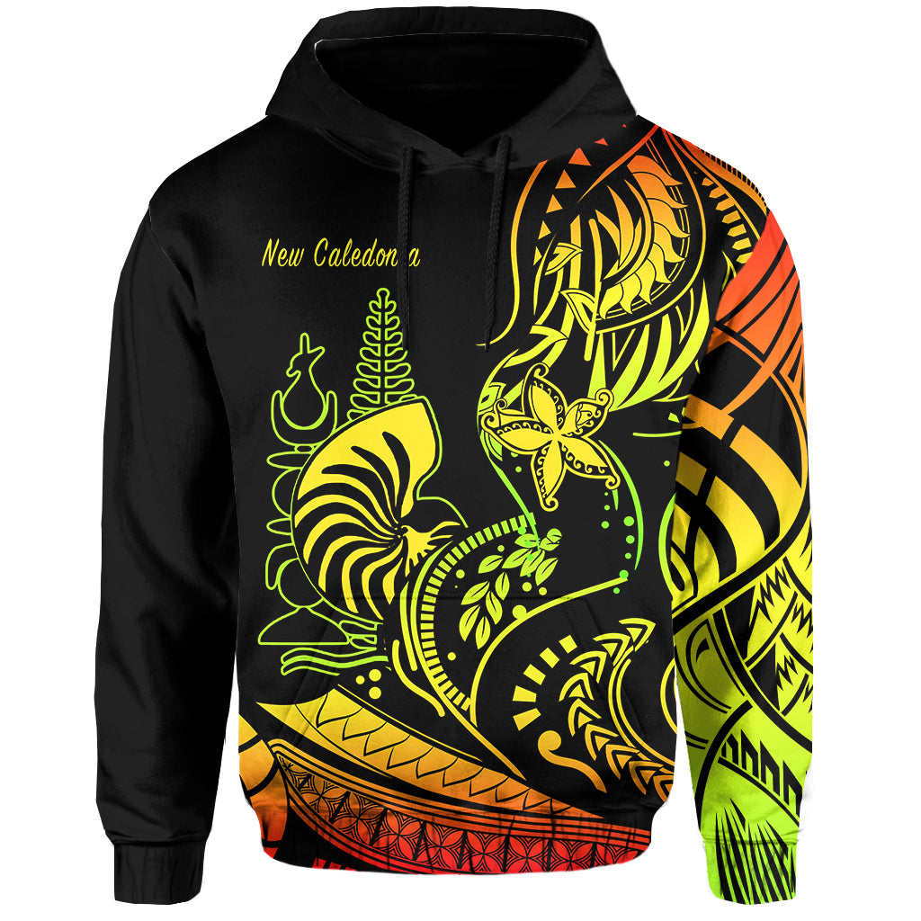 New Caledonia Hoodie Emblem Nautilus Shell Version Reggae LT13 Unisex Reggae - Polynesian Pride