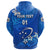 Custom Manu Samoa Rugby Zip Hoodie Unique Vibes Full Blue, Custom Text and Number - Polynesian Pride