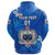 Custom Manu Samoa Rugby Zip Hoodie Unique Vibes Coat of Arms Full Blue, Custom Text and Number - Polynesian Pride