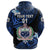 Custom Manu Samoa Rugby Hoodie Unique Vibes Coat of Arms Blue, Custom Text and Number - Polynesian Pride