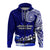 Custom American Samoa Hoodie Fautasi Race Samoan Pattern Ver.01 LT14 Zip Hoodie Blue - Polynesian Pride