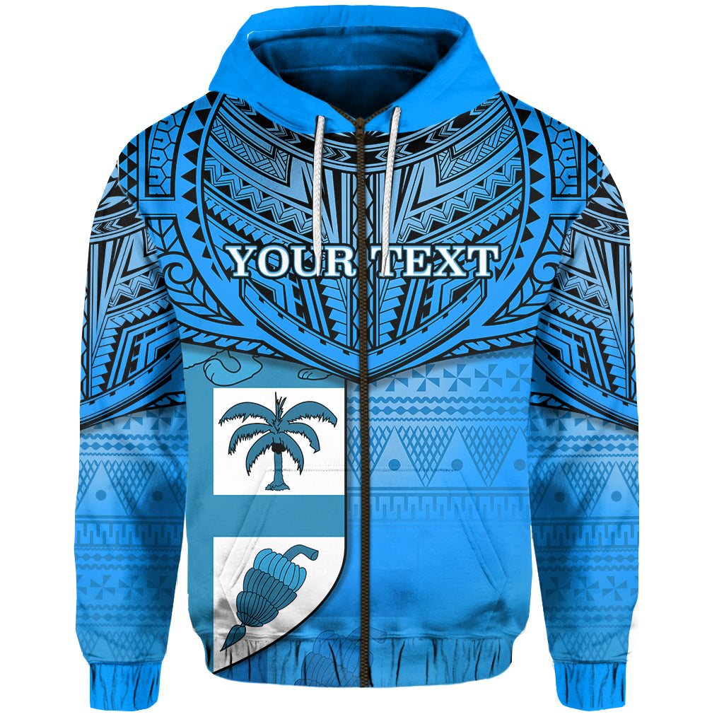 Custom Fiji Creative Zip Hoodie Love Country LT13 Unisex Blue - Polynesian Pride