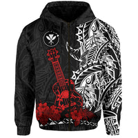 Custom Hawaii Polynesian Zip Hoodie Red Ukulele LT13 - Polynesian Pride