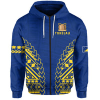 Tokelau Polynesian Zip Hoodie LT13 Unisex Blue - Polynesian Pride