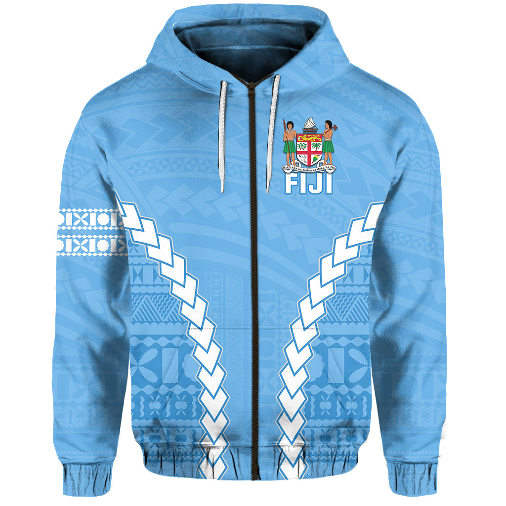 Fiji Impressive Zip Hoodie 2021 Polynesian LT13 Unisex Blue - Polynesian Pride