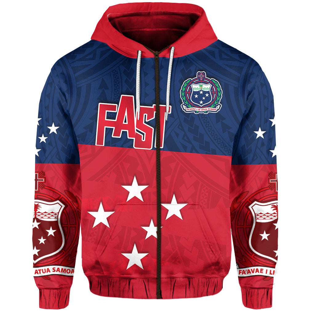 F.A.S.T Samoa Zip Hoodie Polynesian Enthusiasm LT13 Unisex Red - Polynesian Pride