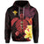 Hawaii Turtle Zip Hoodie Hawaiian Flowers Version Red Elegant LT13 Unisex Red - Polynesian Pride