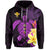 Hawaii Turtle Zip Hoodie Hawaiian Flowers Version Purple Elegant LT13 Unisex Purple - Polynesian Pride