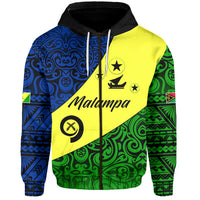 Custom Malampa Province Zip Hoodie Vanuatu Pattern LT13 - Polynesian Pride