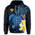 Hawaii Turtle Zip Hoodie Hawaiian Flowers Version Blue Elegant LT13 Unisex Blue - Polynesian Pride