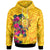 Polynesian Hoodie Vanuatu Symbols With Hibiscus Unisex Yellow - Polynesian Pride