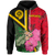 Vanuatu Hoodie Vanuatu Flag with Hibiscus Unisex Red - Polynesian Pride