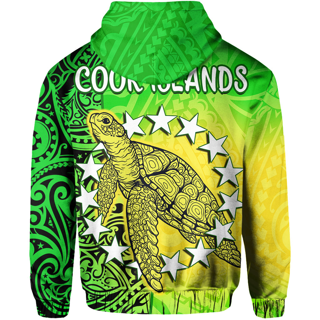 Cook Islands Hoodie Cook Islands Coat of Arms Turtle Polynesian LT14 - Polynesian Pride