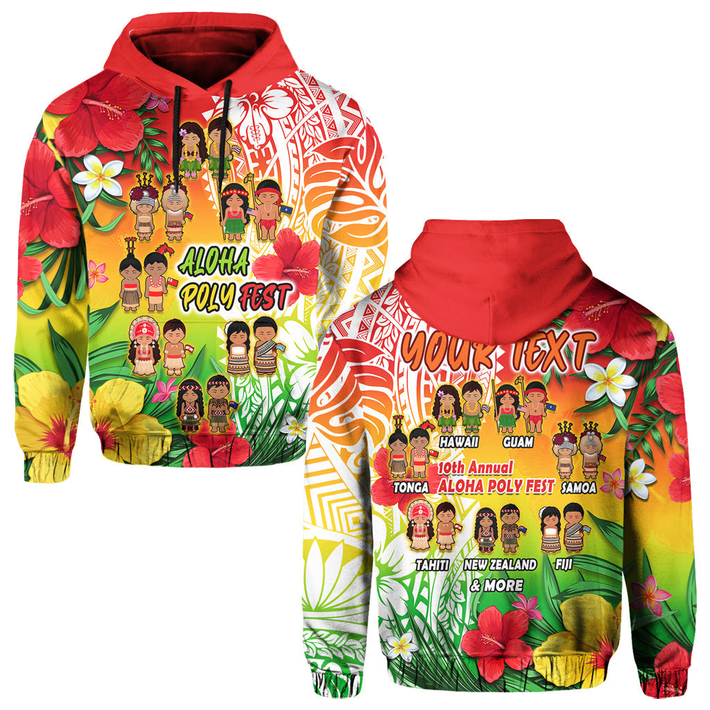 Custom Aloha Poly Fest Hoodie Polynesian Pattern With Tropical Flowers LT14 Hoodie Reggae - Polynesian Pride