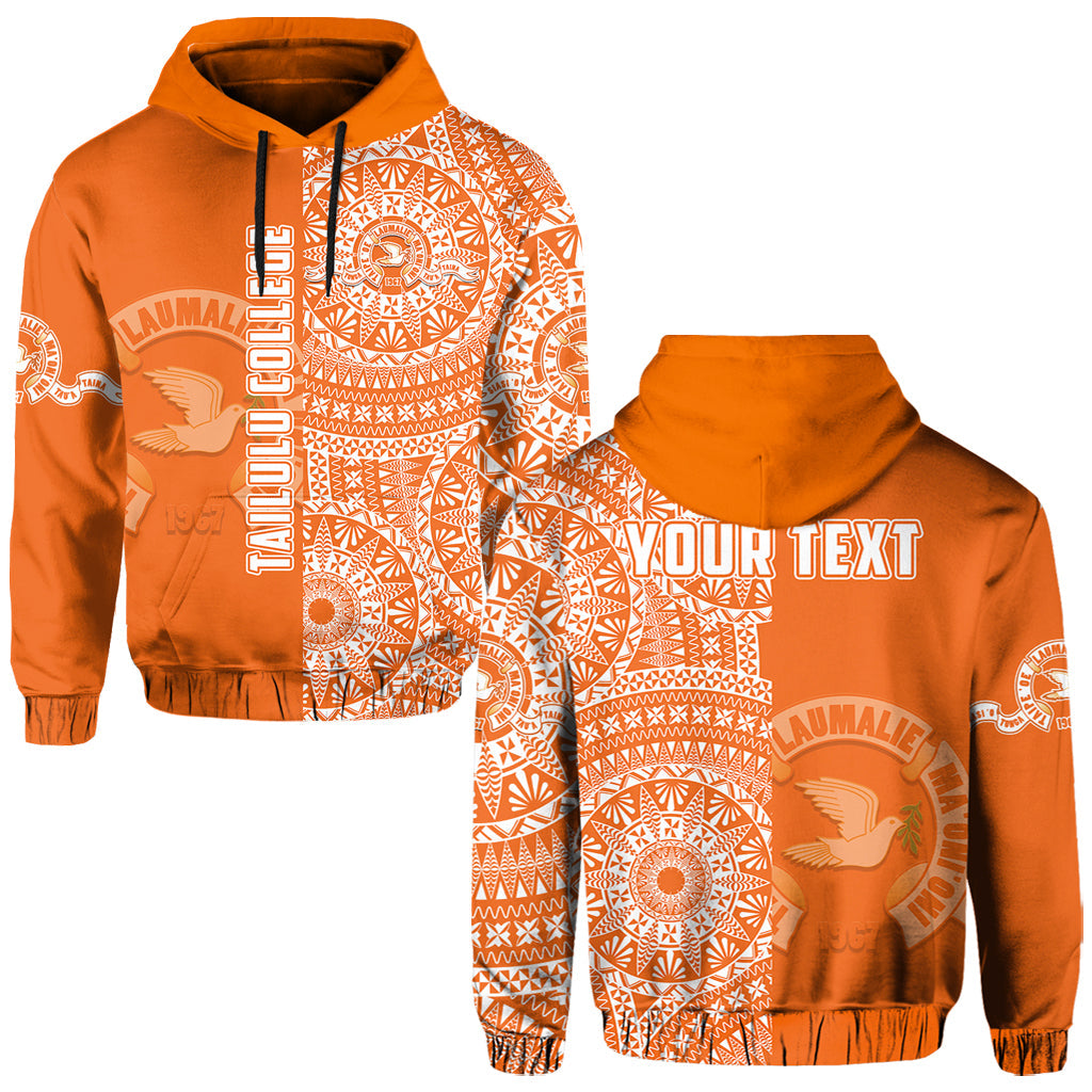 Custom Tailulu Tonga College Hoodie Tongan Ngatu Pattern LT14 Hoodie Orange - Polynesian Pride