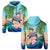 Custom Polynesian Turtle Coconut Tree and Orchids Hoodie LT14 Hoodie Blue - Polynesian Pride