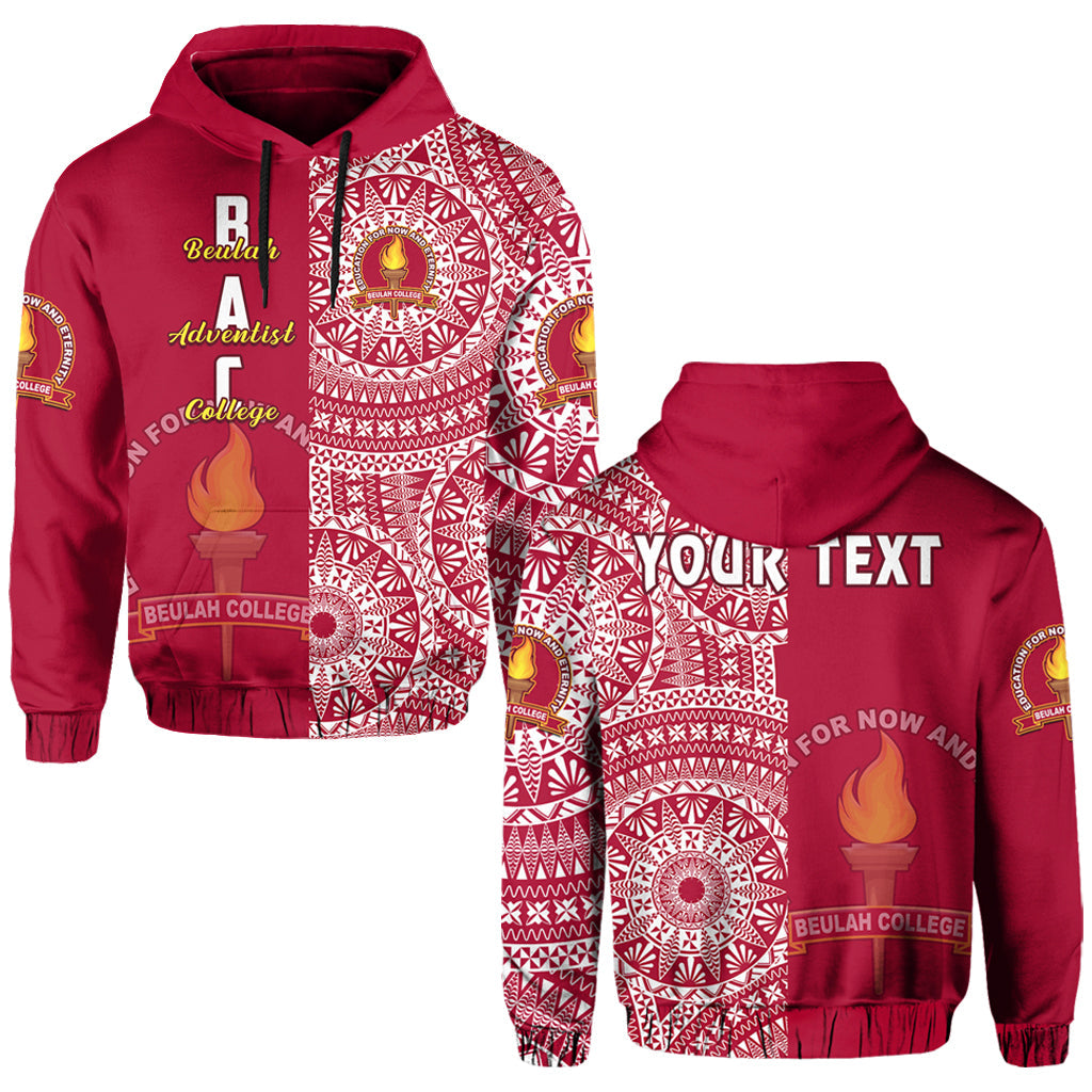 Custom Beulah Tonga College Hoodie Tongan Ngatu Pattern LT14 Hoodie Maroon - Polynesian Pride