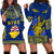 (Custom Personalised) Niue Hoodie Dress Happy Constitution Day Niuean Hiapo Crab With Map LT14 Blue - Polynesian Pride