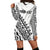 (Custom Personalised) Fiji Rugby Hoodie Dress Fijian Cibi Dance Tapa Pattern White LT14 - Polynesian Pride