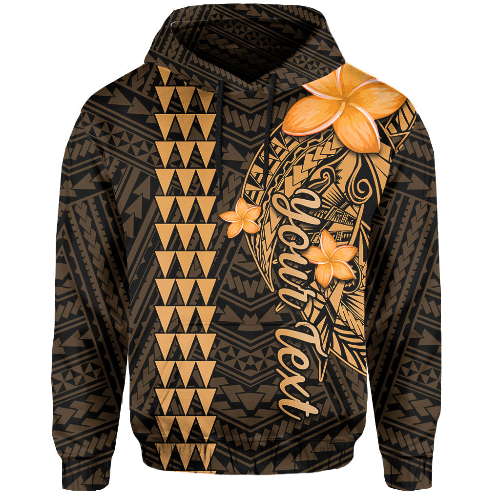 Custom Hawaii Hoodie Kakau Kanaka Maoli Combine Polynesian Shark Ver.01 LT14 Pullover Hoodie Gold - Polynesian Pride