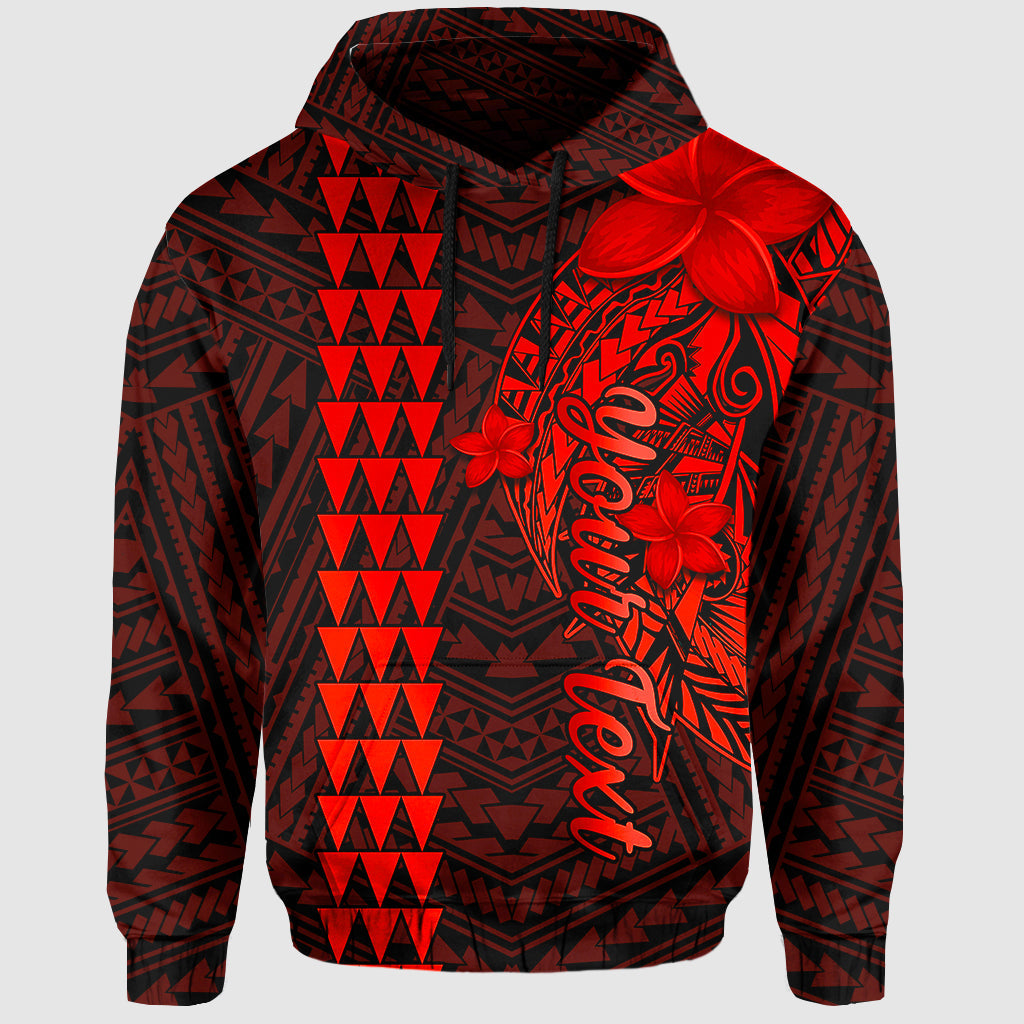 Custom Hawaii Hoodie Kakau Kanaka Maoli Combine Polynesian Shark Ver.06 LT14 Pullover Hoodie Red - Polynesian Pride