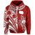 (Custom Text and Number) Rarotonga Cook Islands Hoodie Turtle and Map Style Red LT13 - Polynesian Pride