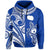 (Custom Text and Number) Rarotonga Cook Islands Hoodie Turtle and Map Style Blue LT13 - Polynesian Pride