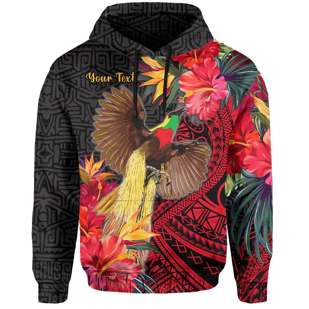 Custom Papua New Guinea Hoodie Bird of Paradise LT13 Black - Polynesian Pride