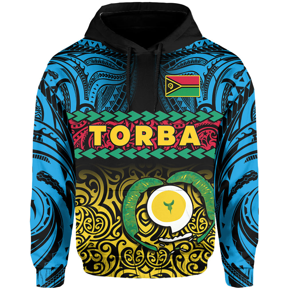 Torba Province Hoodie Vanuatu Pig Tusk Polynesian Flag Style LT14 Hoodie Black - Polynesian Pride