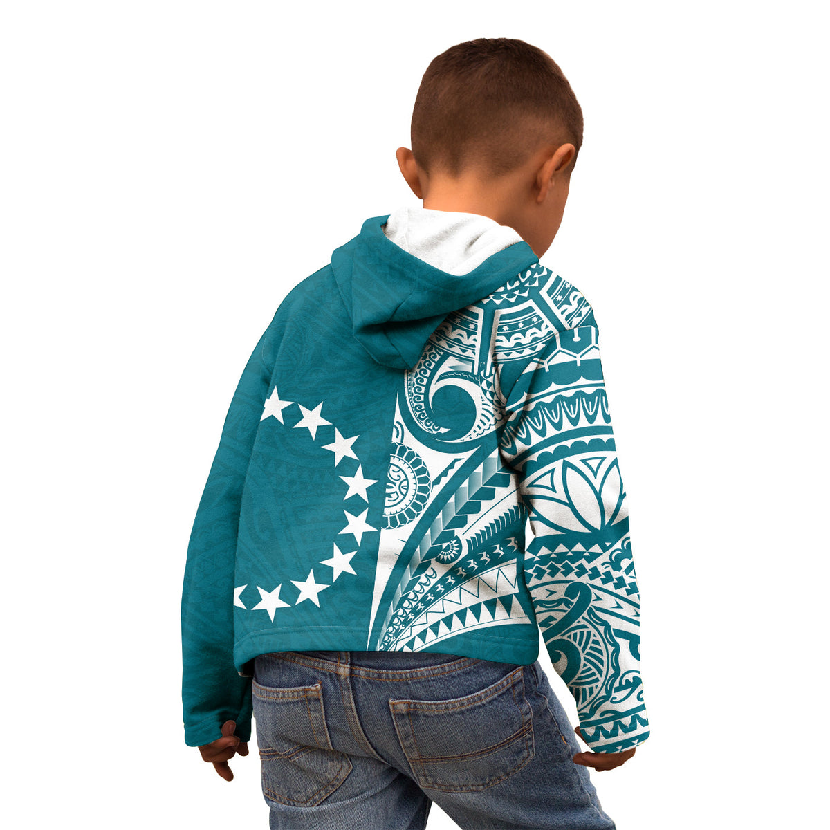 Cook Islands Tatau Hoodie KID Symbolize Passion Stars Version Blue LT13 - Polynesian Pride