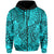 Custom Hawaii Hoodie Polynesian Tribal Art Ver.01 LT14 Zip Hoodie Turquoise - Polynesian Pride