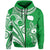 (Custom Text and Number) Rarotonga Cook Islands Hoodie Turtle and Map Style Green LT13 - Polynesian Pride