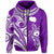 (Custom Text and Number) Rarotonga Cook Islands Hoodie Turtle and Map Style Purple LT13 - Polynesian Pride