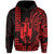 Hawaii Day Kakau Hoodie Proud To Be Hawaiian Red King Kamehameha and Kanaka Maoli LT13 Zip Hoodie Red - Polynesian Pride