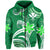 Custom Hawaii Flowers Wave Hoodie Kanaka Maoli Green Polynesian LT13 Zip Hoodie Green - Polynesian Pride