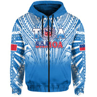 Samoa Rugby Hoodie Toa Samoa Polynesian Pacific Blue Version LT14 - Polynesian Pride