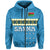 Custom Sanma Province Hoodie Vanuatu Pig Tusk Polynesian Flag Style LT14 Zip Hoodie Blue - Polynesian Pride