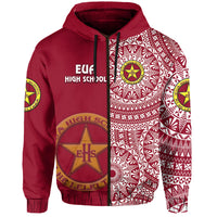 Custom Tonga Eua High School Hoodie Tongan Ngatu Pattern LT14 - Polynesian Pride