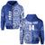 (Custom Text and Number) Tupou Tonga College Hoodie Class of Year Tongan Ngatu Pattern LT14 Zip Hoodie Blue - Polynesian Pride