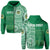 Custom Tonga Saineha High School Hoodie Tongan Ngatu Pattern LT14 Zip Hoodie Green - Polynesian Pride