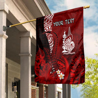 (Custom Personalised) New Caledonia Flag Nautilus Red Polynesian Hibiscus LT13 House Flag - Polynesian Pride