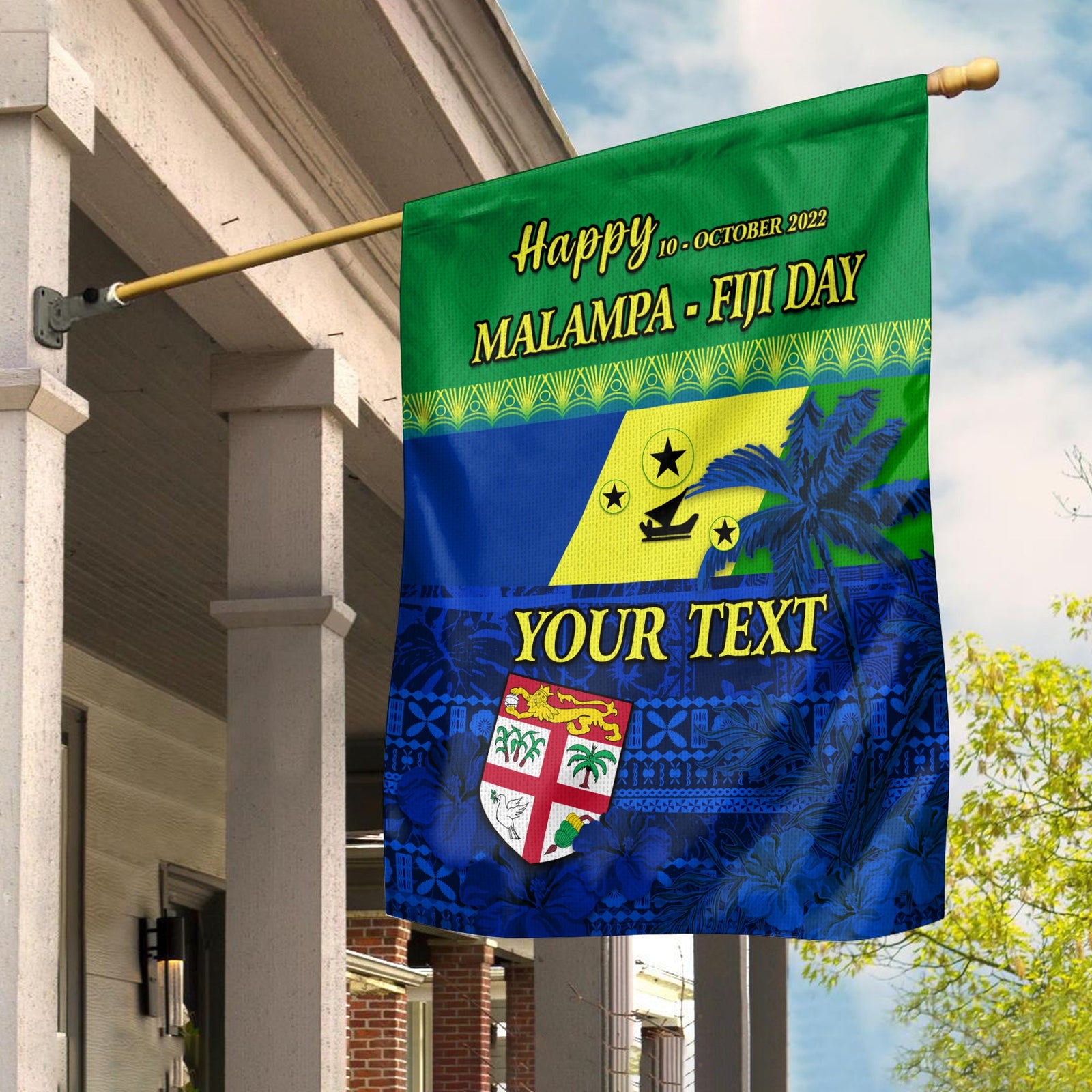 (Custom Personalised) Malampa Fiji Day Flag Vanuatu Polynesia mix Flowers LT13 House Flag - Polynesian Pride